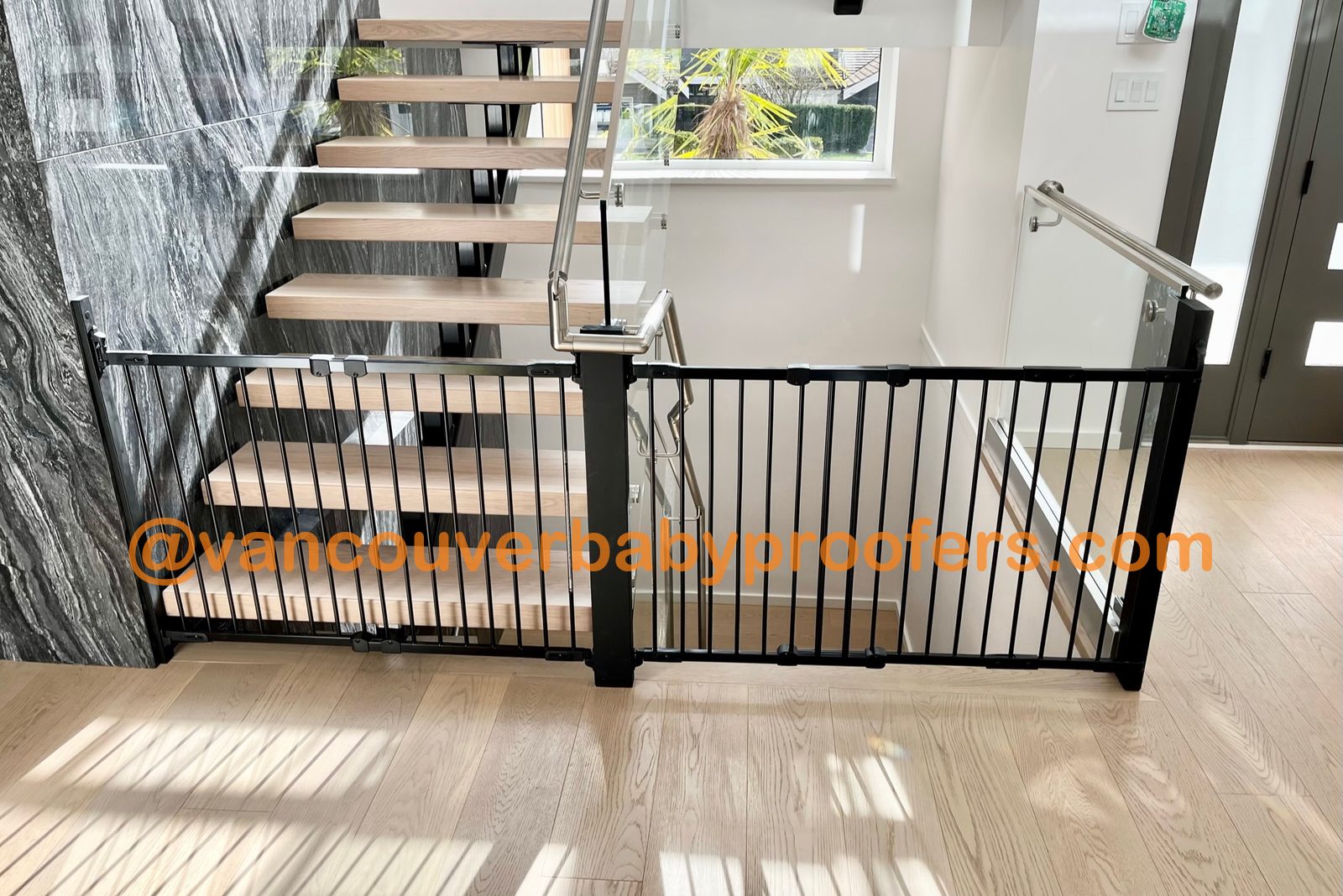 Glass railings installation by Vancouver Baby Proofers