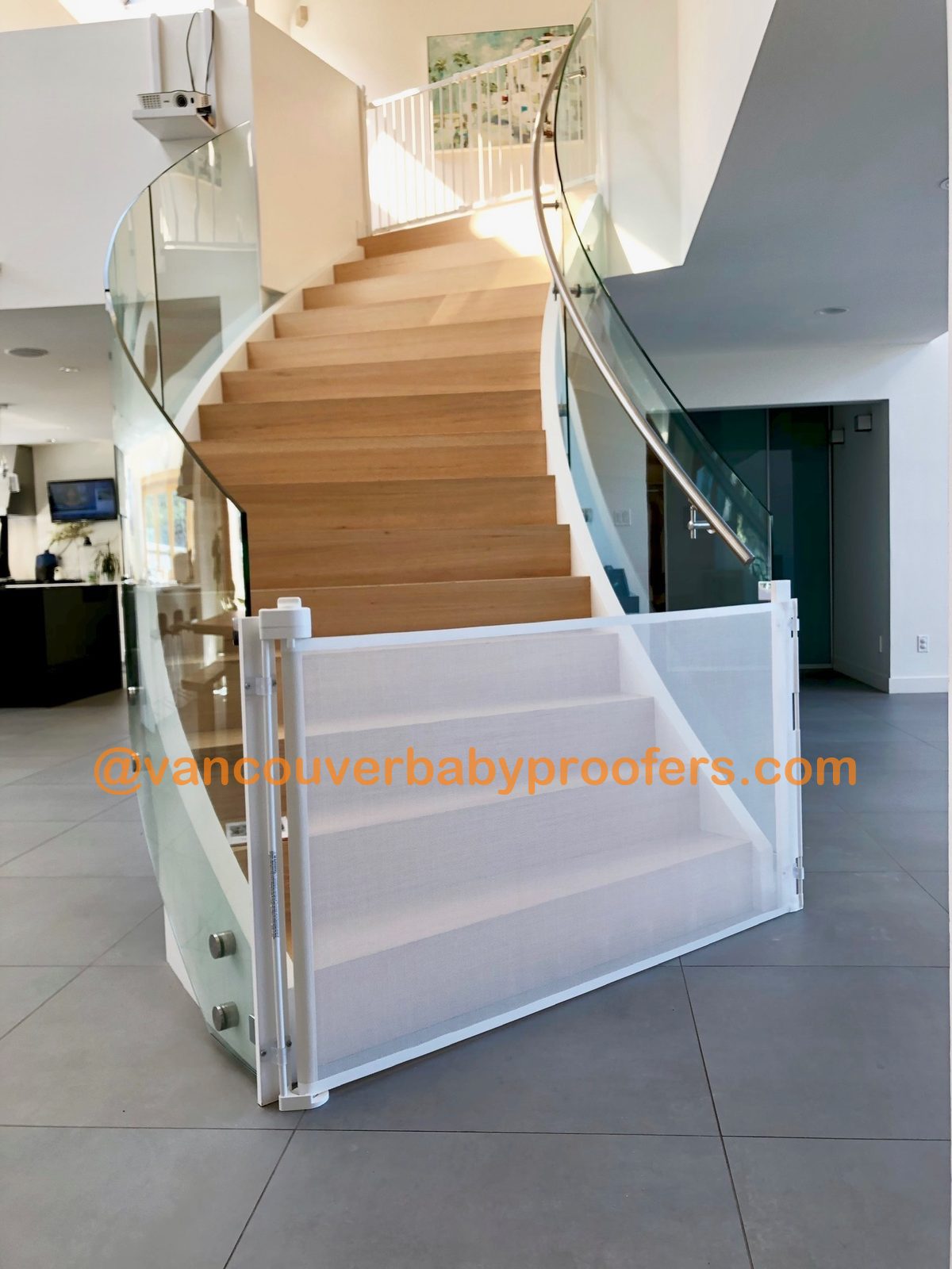 Glass railings installation by Vancouver Baby Proofers