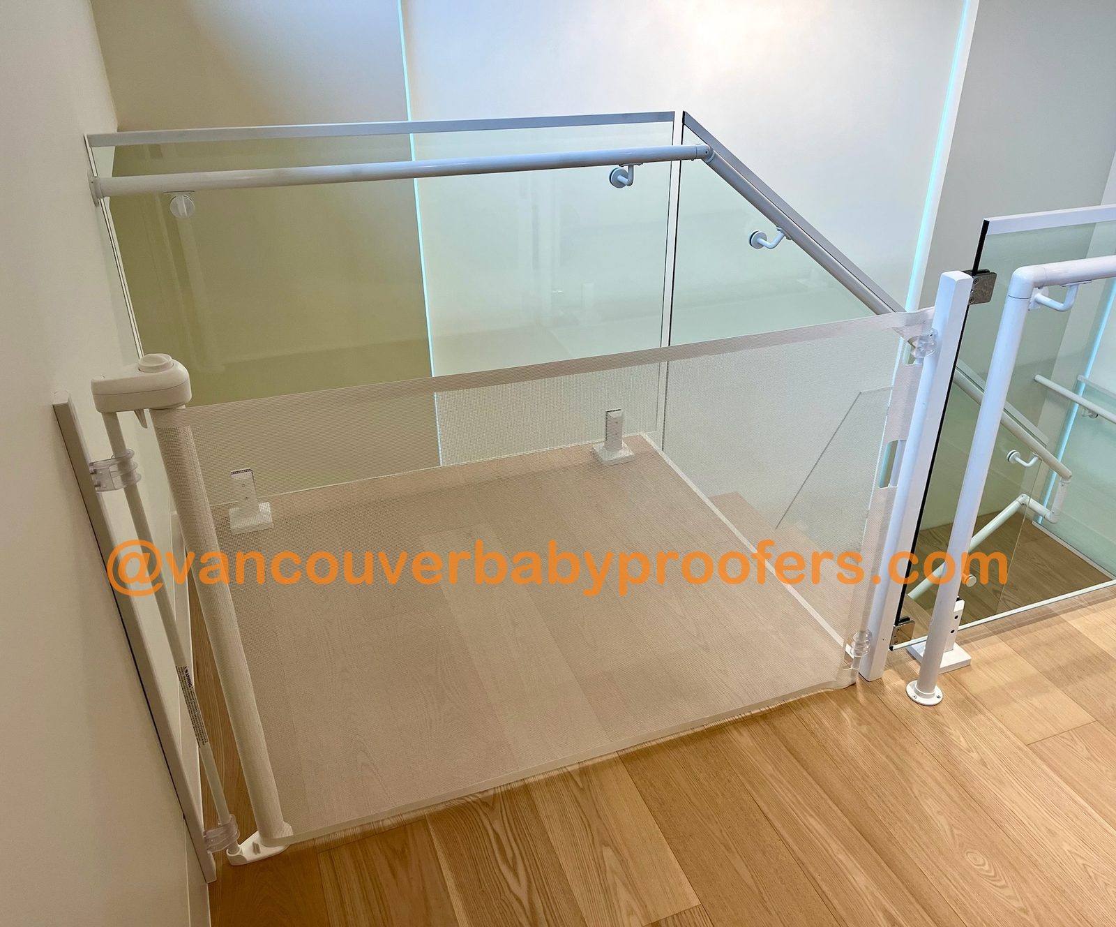 Glass railings installation by Vancouver Baby Proofers