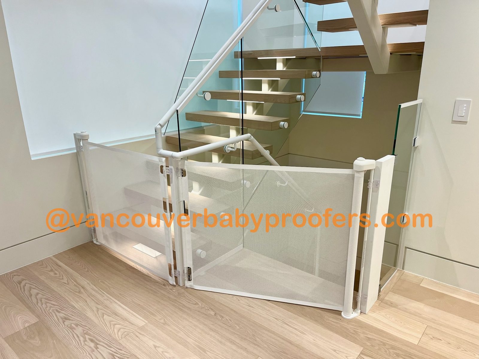 Glass railings installation by Vancouver Baby Proofers