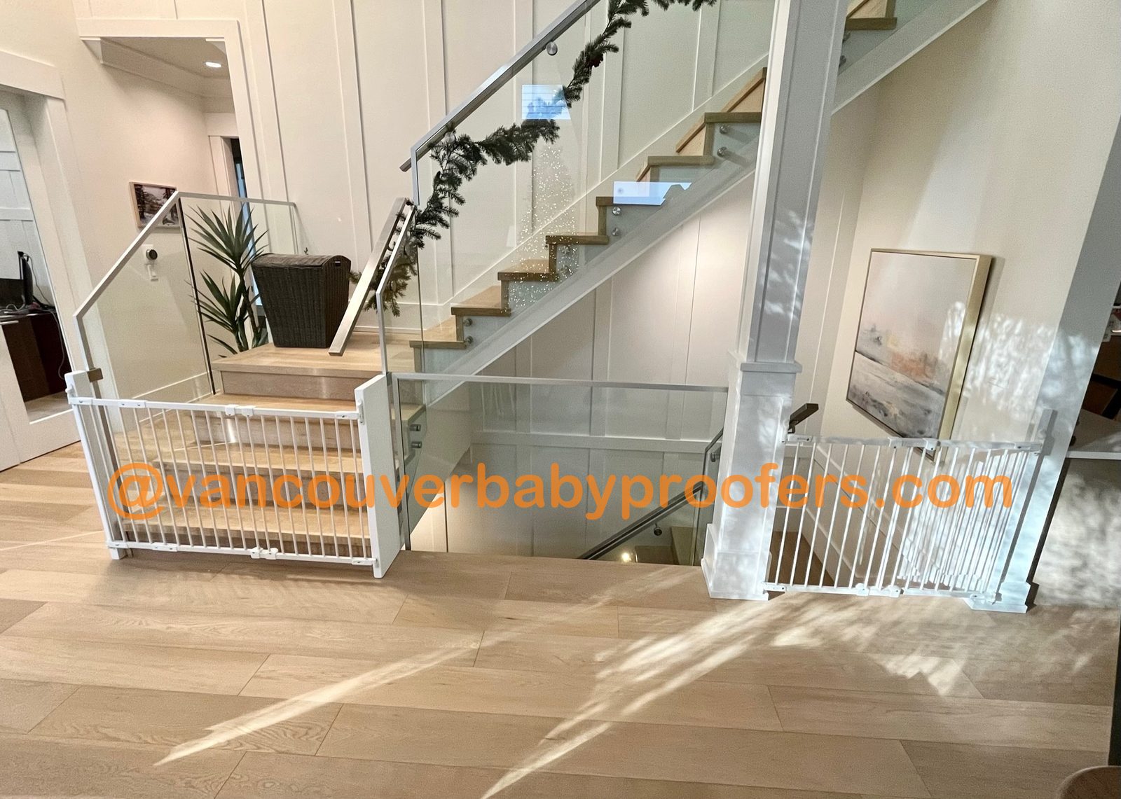 Glass railings installation by Vancouver Baby Proofers