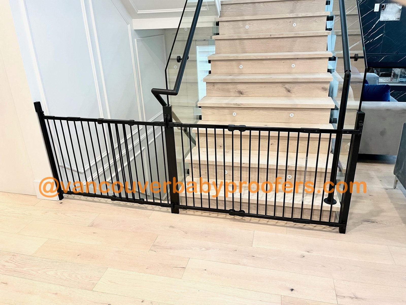 Glass railings installation by Vancouver Baby Proofers