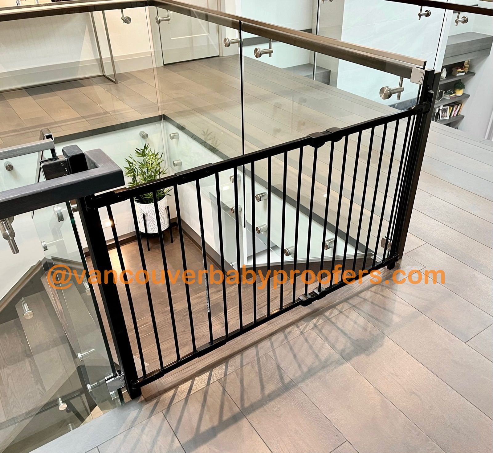 Glass railings installation by Vancouver Baby Proofers
