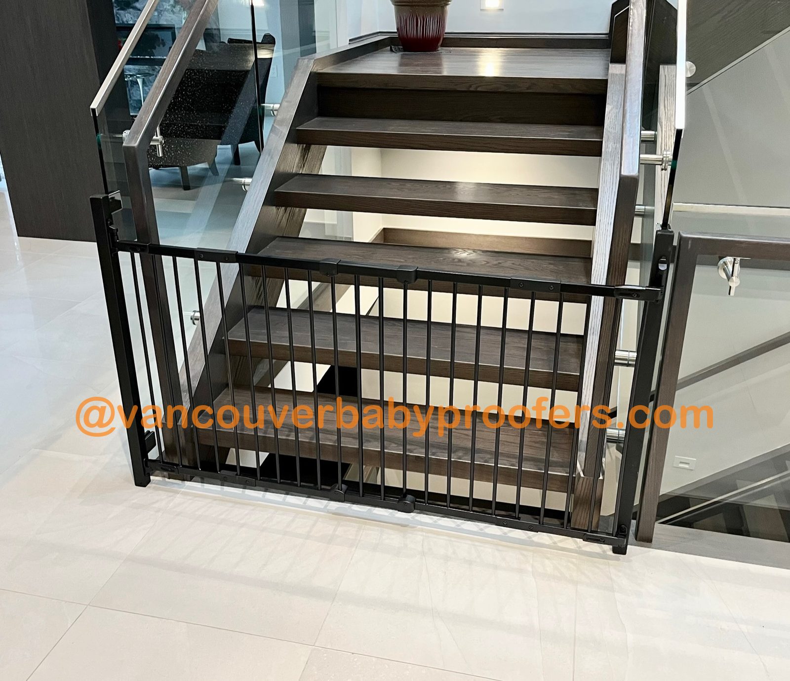 Glass railings installation by Vancouver Baby Proofers