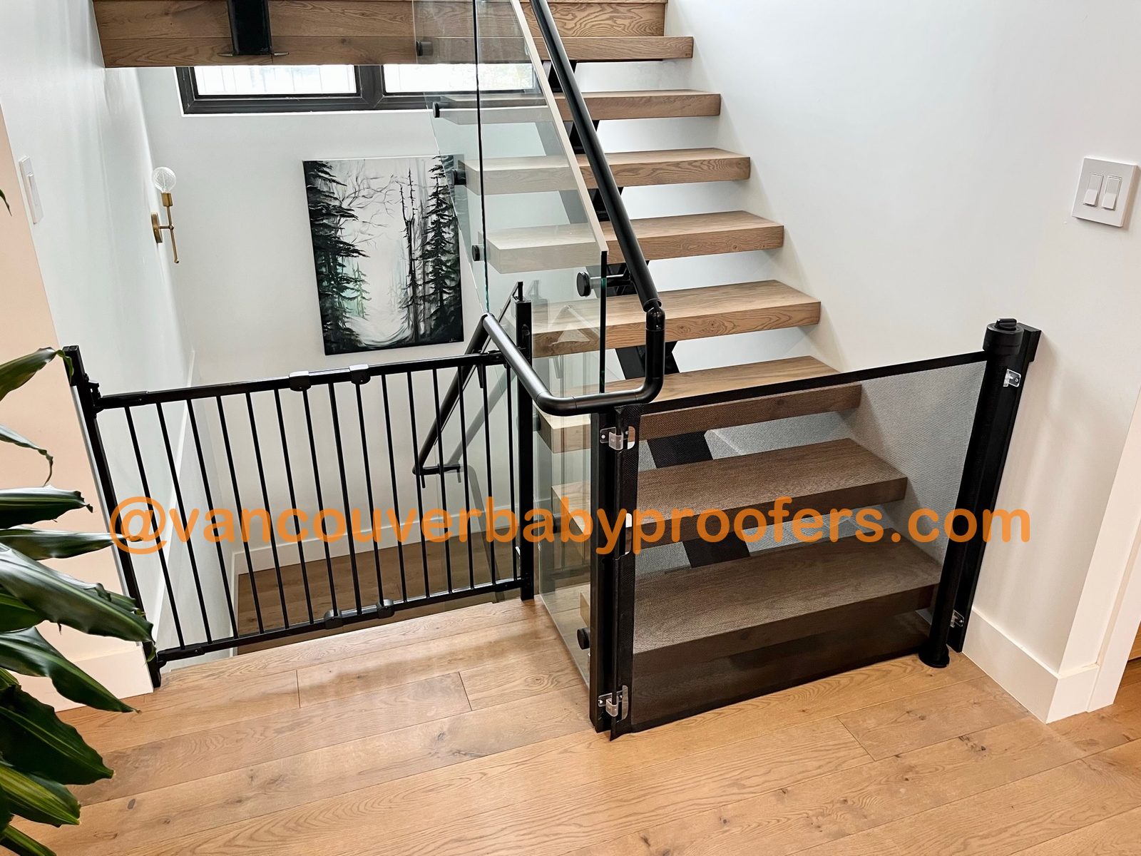 Glass railings installation by Vancouver Baby Proofers