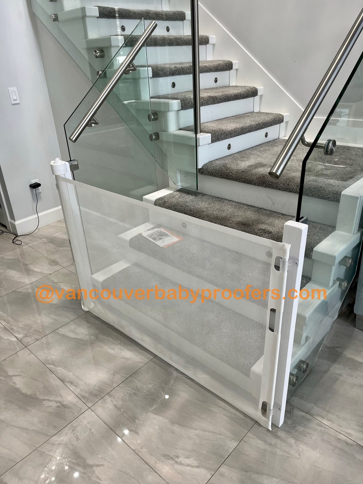 Glass railings installation by Vancouver Baby Proofers