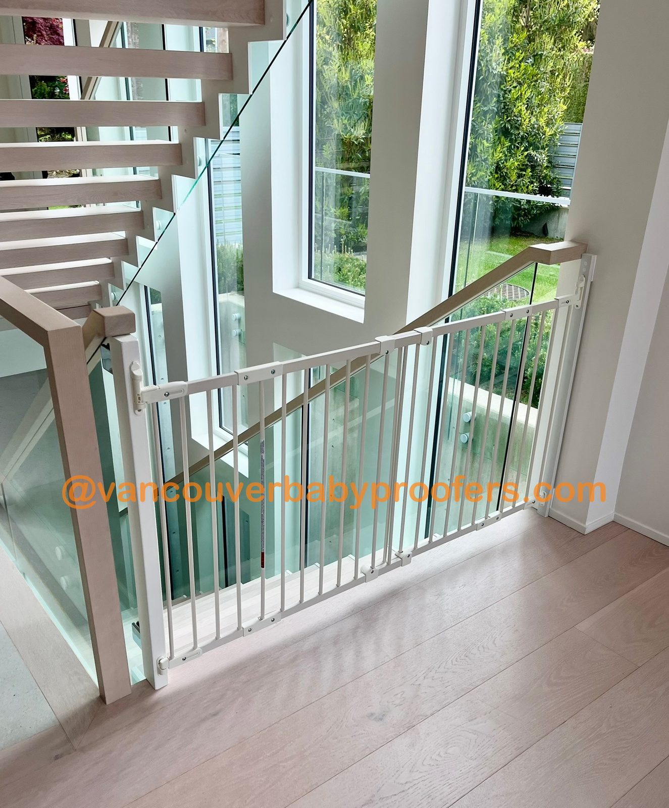 Glass railings installation by Vancouver Baby Proofers