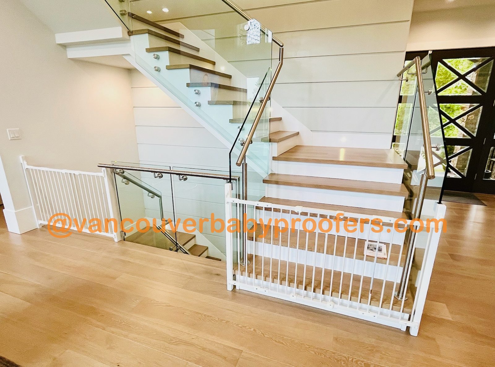 Glass railings installation by Vancouver Baby Proofers