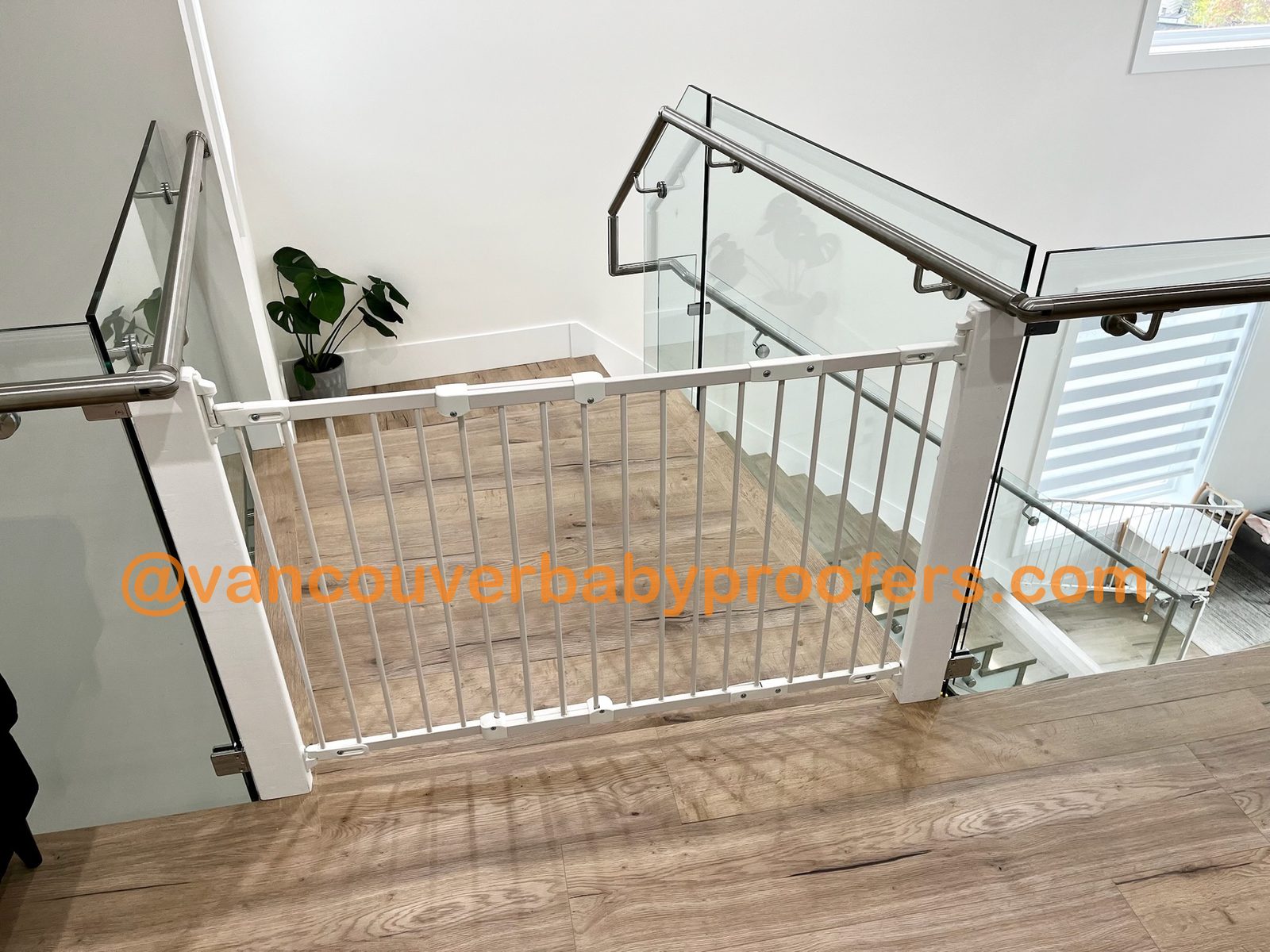 Glass railings installation by Vancouver Baby Proofers
