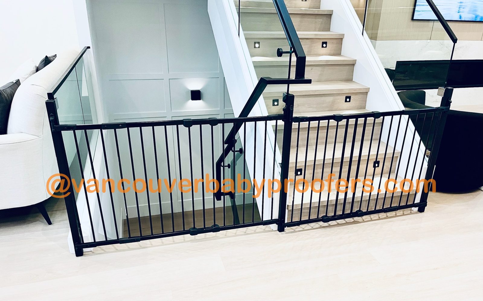 Glass railings installation by Vancouver Baby Proofers