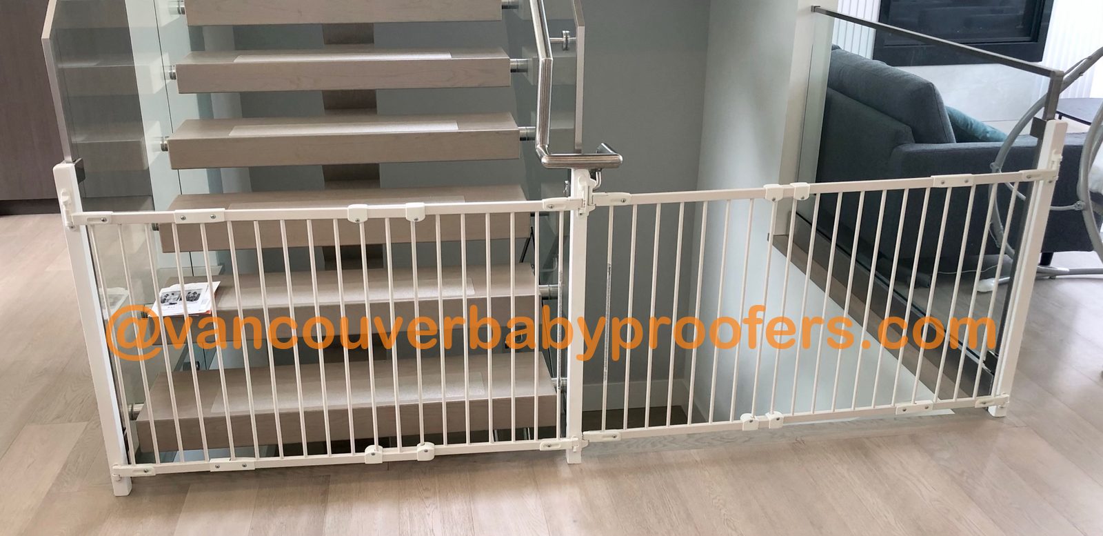 Glass railings installation by Vancouver Baby Proofers