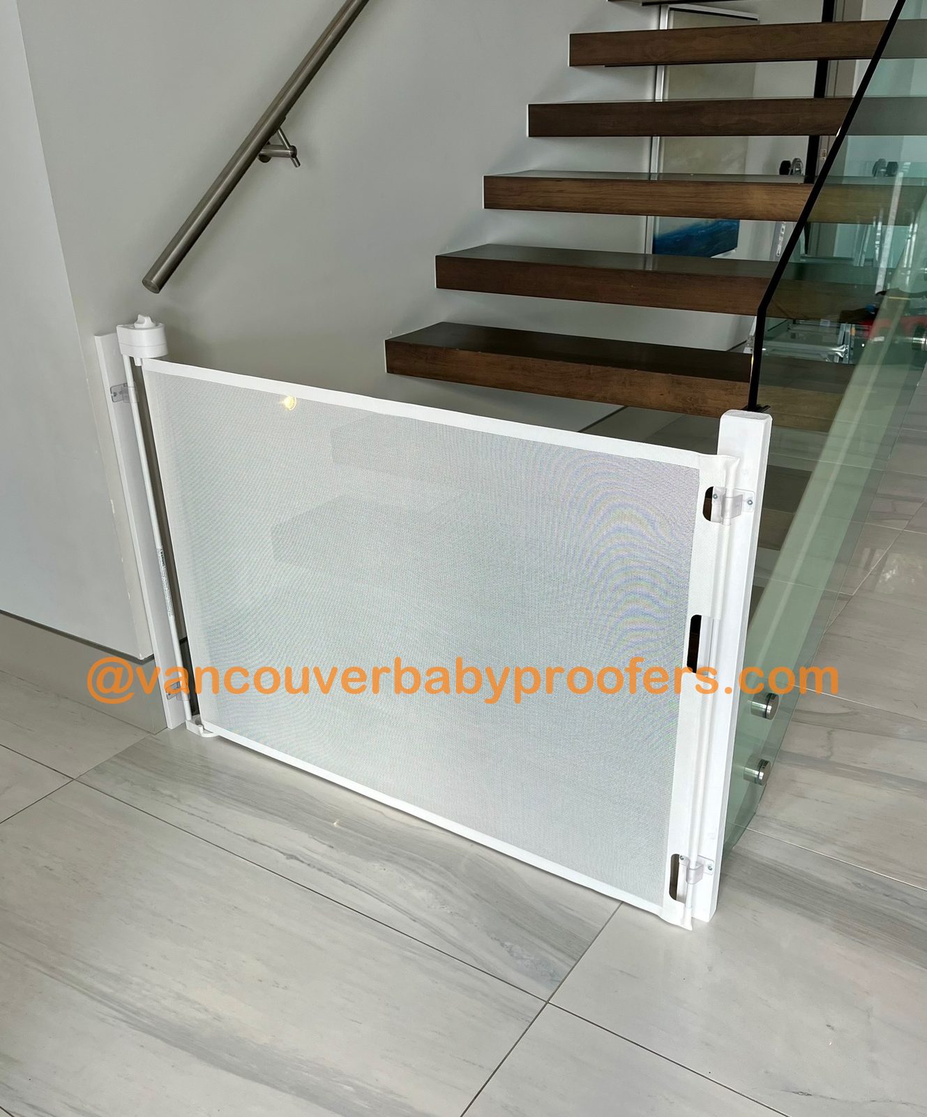 Glass railings installation by Vancouver Baby Proofers