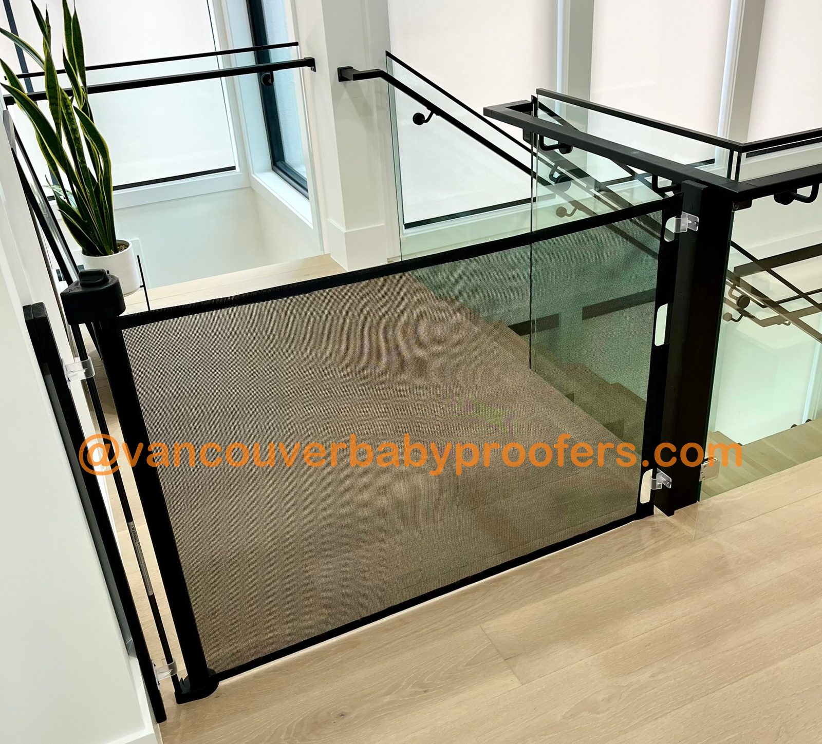Glass railings installation by Vancouver Baby Proofers