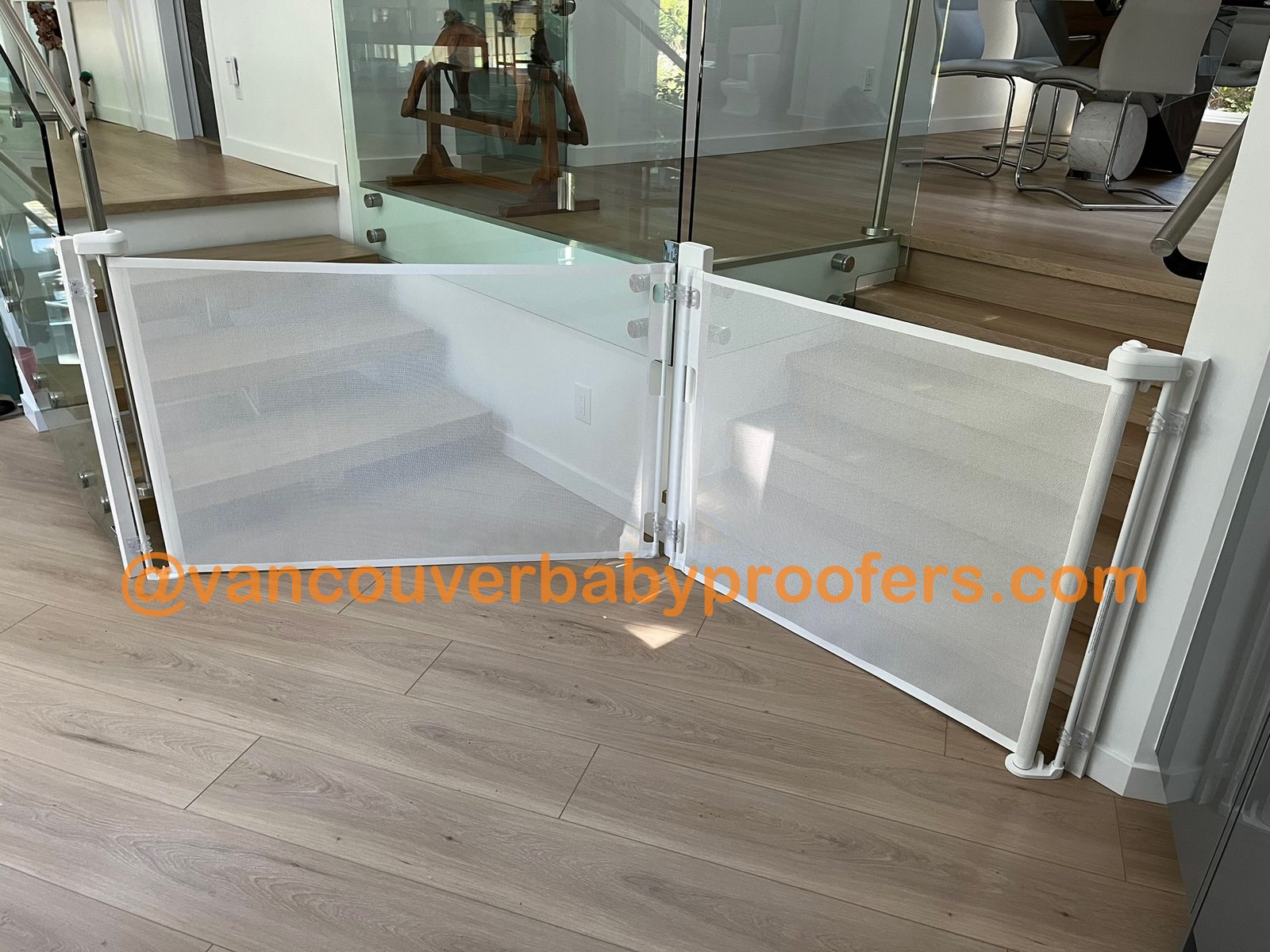 Glass railings installation by Vancouver Baby Proofers