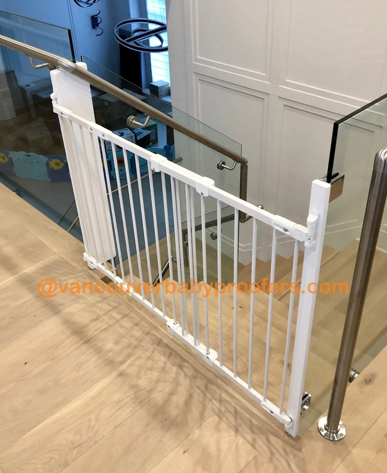 Glass railings installation by Vancouver Baby Proofers