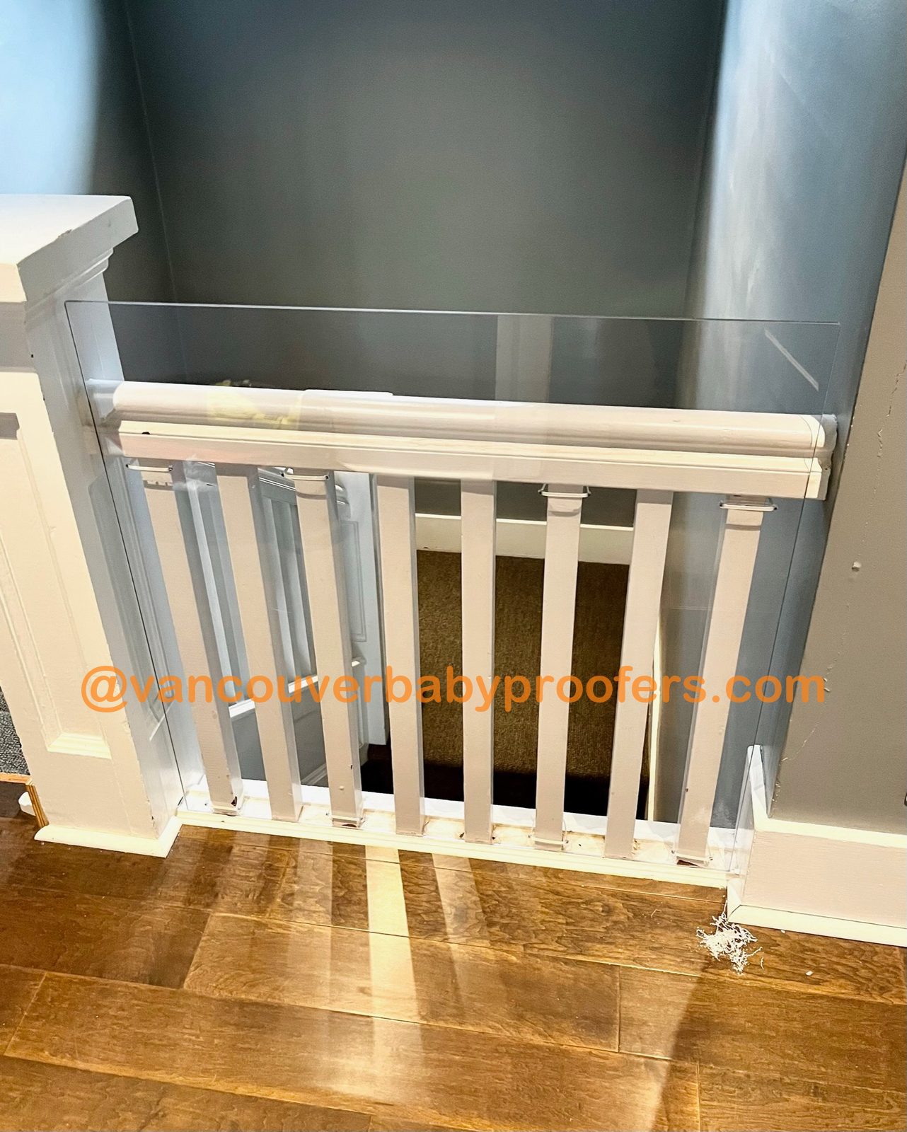 Railing safety installation by Vancouver Baby Proofers