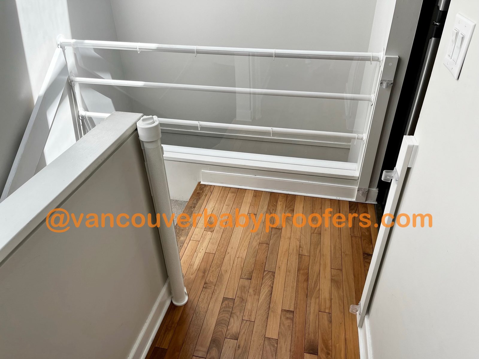 Railing safety installation by Vancouver Baby Proofers