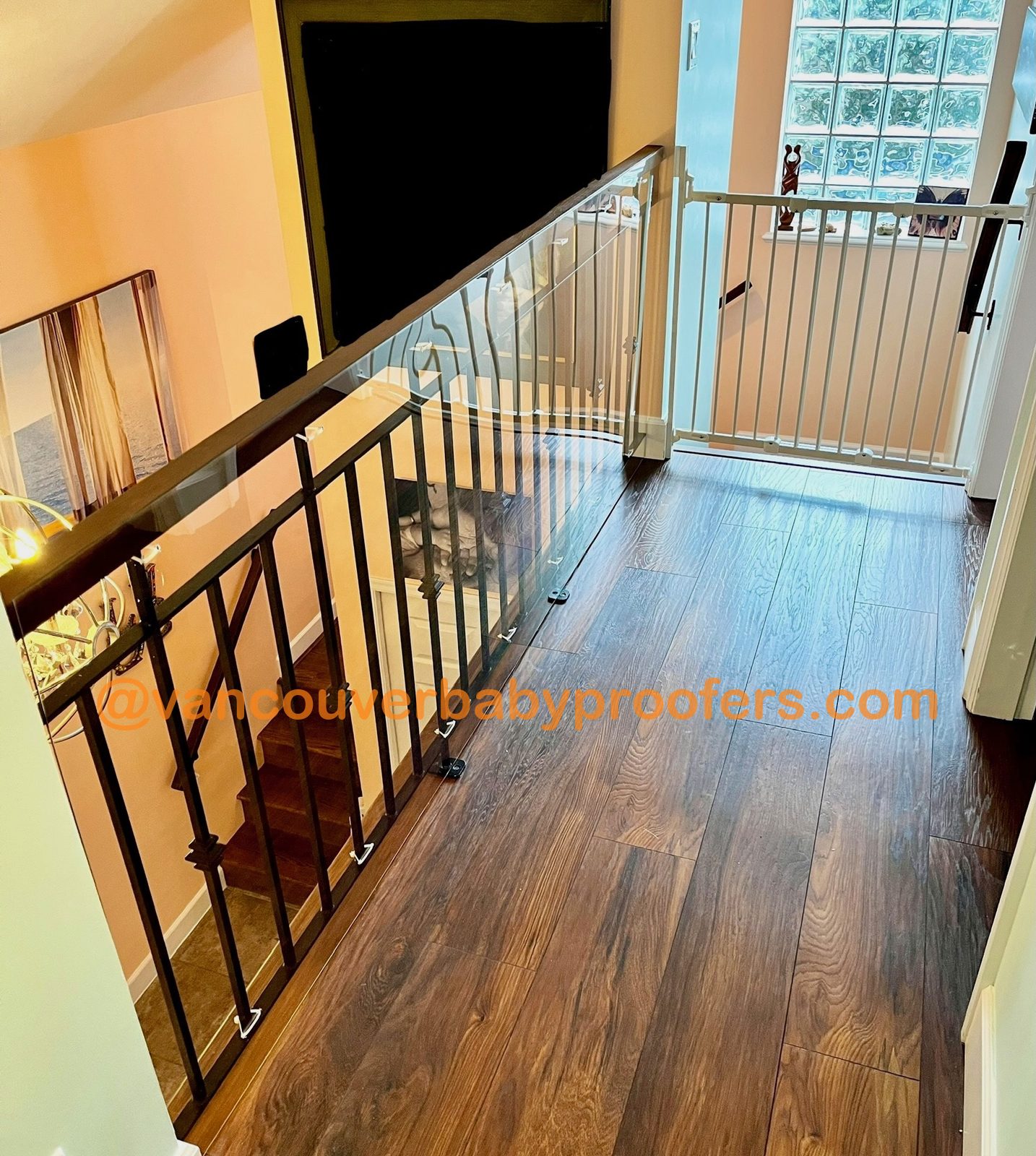 Railing safety installation by Vancouver Baby Proofers