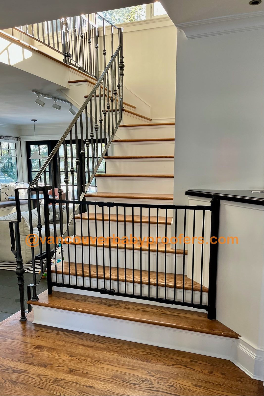 Wrought-iron railings installation by Vancouver Baby Proofers