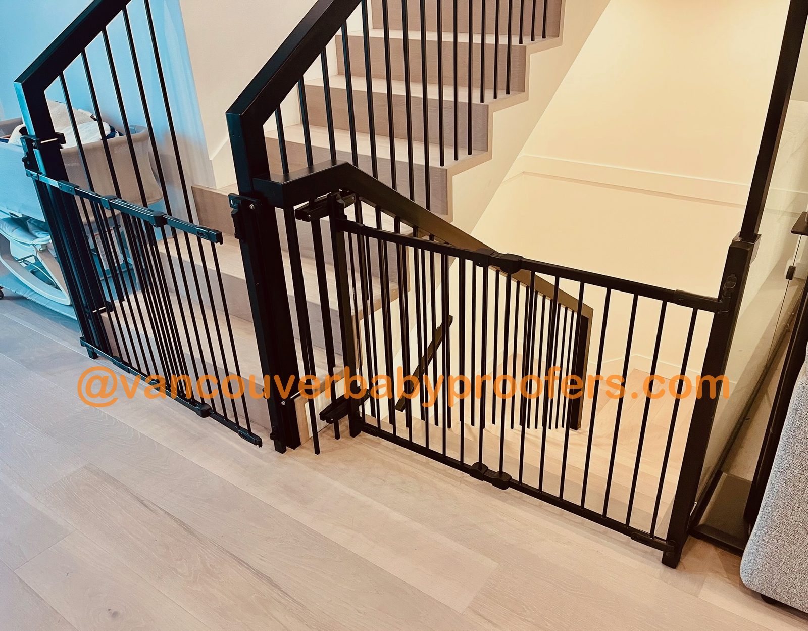 Wrought-iron railings installation by Vancouver Baby Proofers