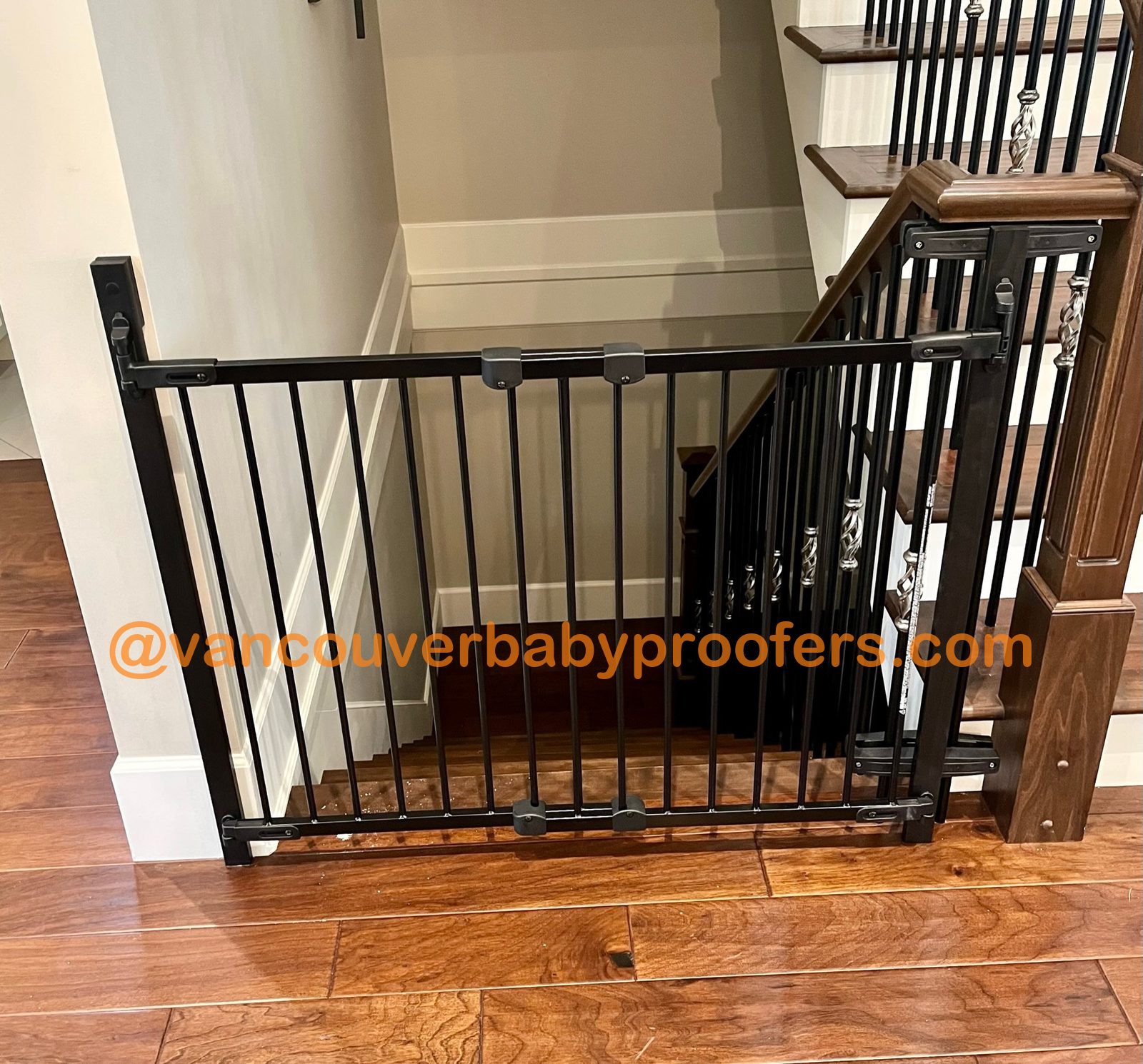 Wrought-iron railings installation by Vancouver Baby Proofers