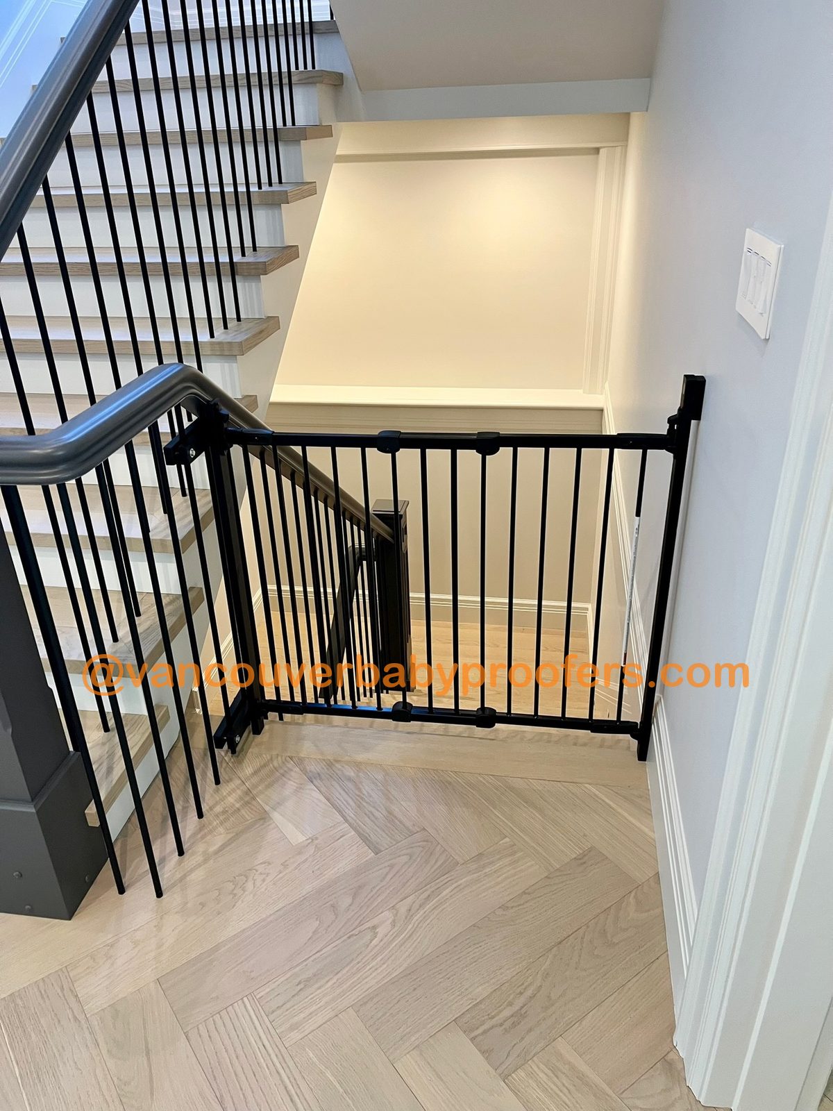 Wrought-iron railings installation by Vancouver Baby Proofers